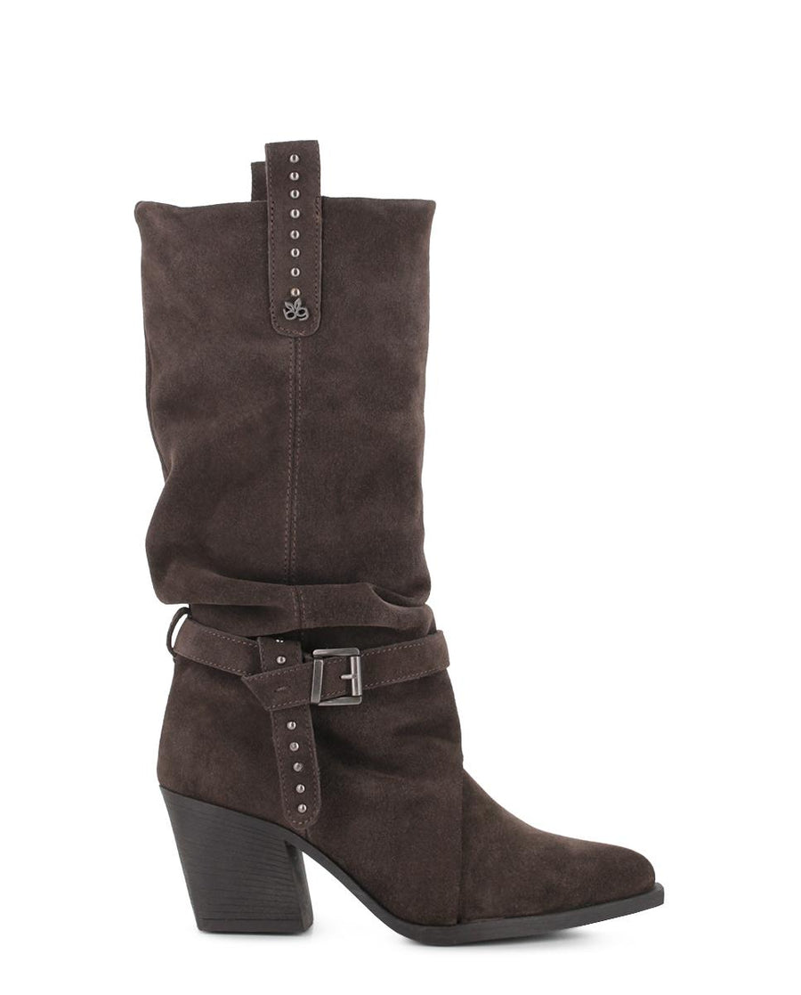 Botas de Piel Blogger Prisma Marrón Mujer