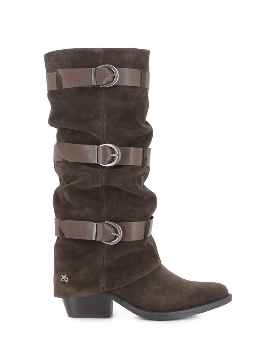 Botas de Piel Blogger Zielo Marrón Mujer