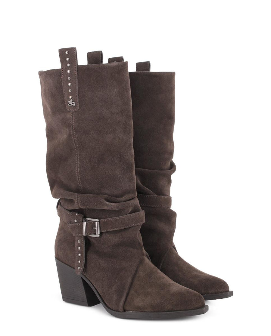 Botas de Piel Blogger Prisma Marrón Mujer
