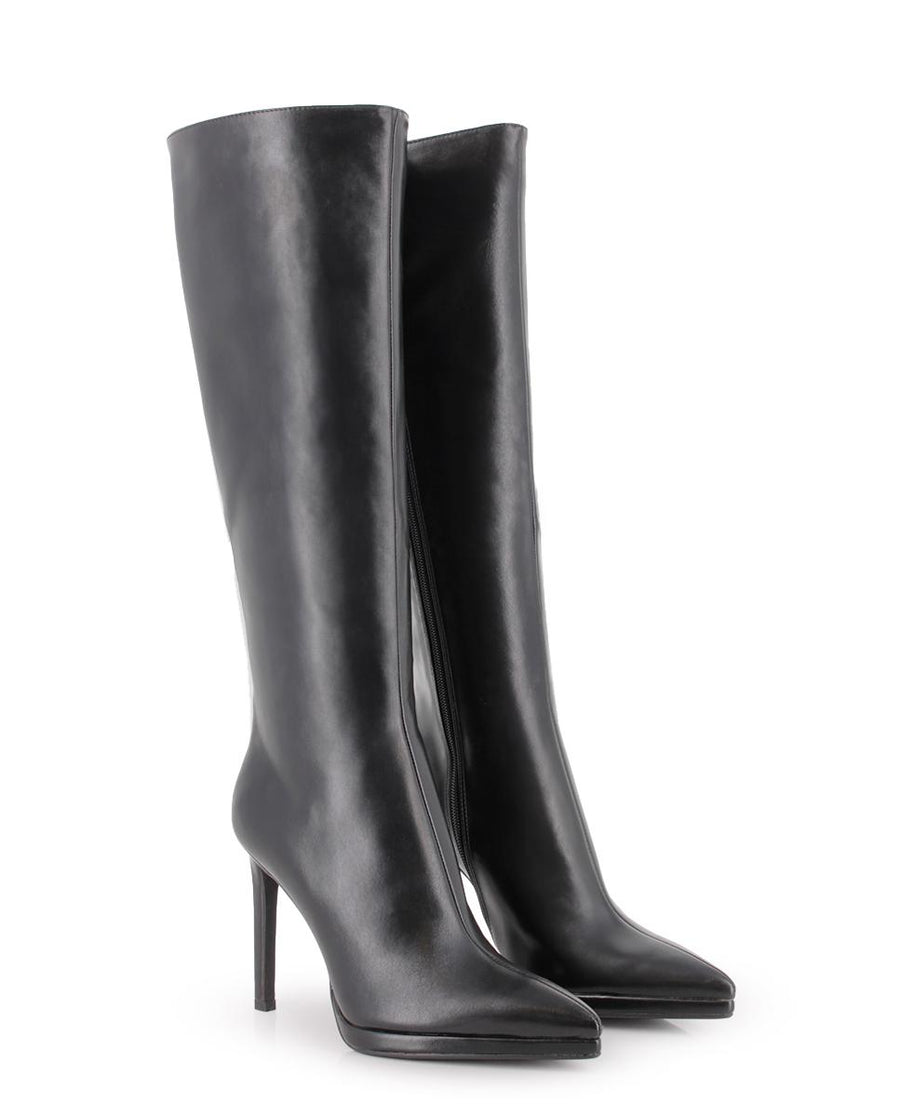 Botas Tacón Blogger Pistol Negro Mujer